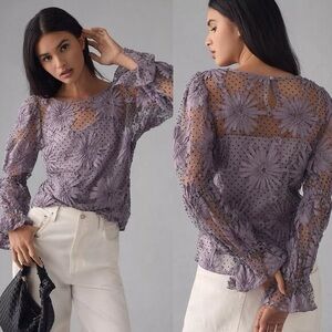 ❗️LAST CHANCE before consignment❗️ 
Eva Franco Anthropologie Floral Lace Blouse